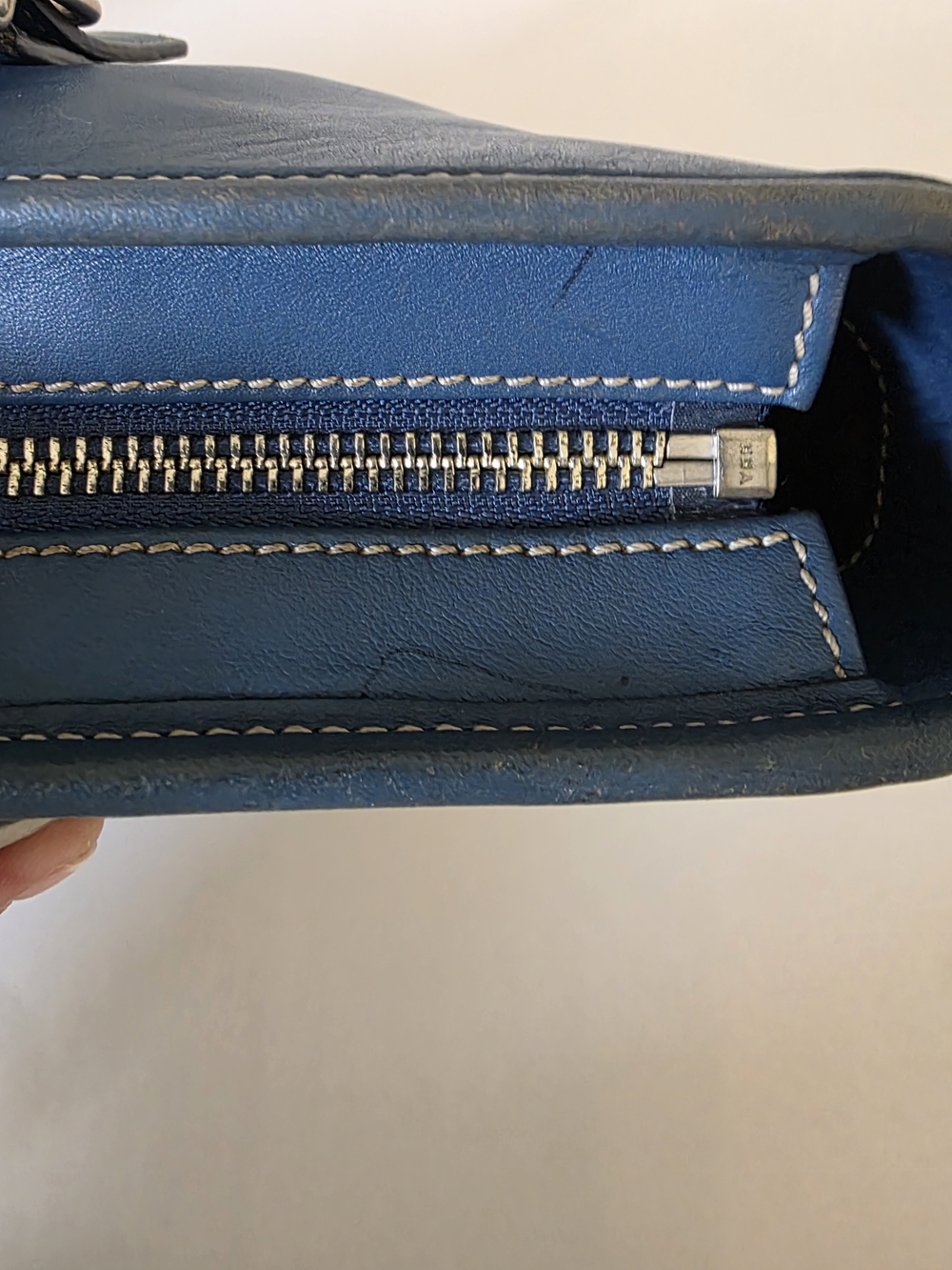 Vintage Coach Legacy Market Tote Cobalt Blue Glove Tanned Leather Shoulder Bag - Picture 5 of 14
